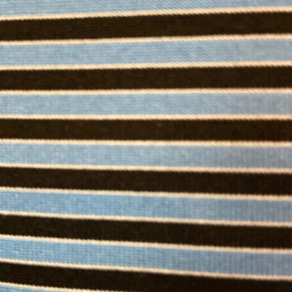 Greg Norman~Light Blue & Black Stripped Play Dry Golf Polo Shirt~Size L